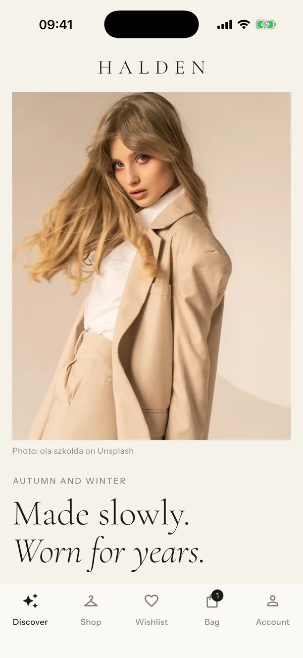 Clothing store template on a phone